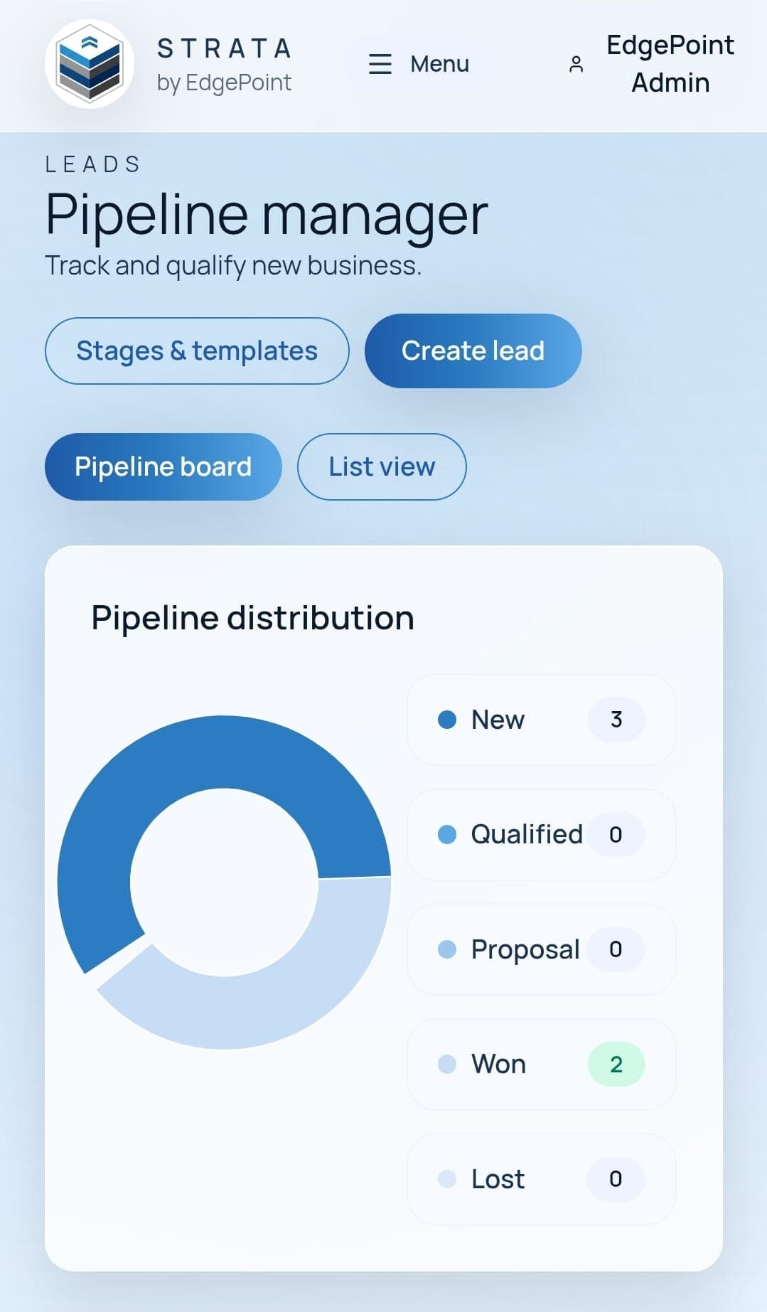Strata mobile field update screen